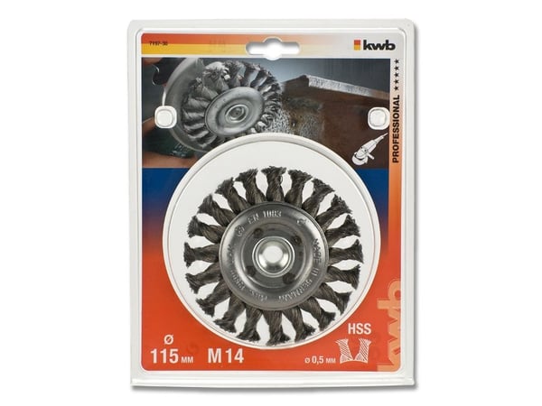 kwb 719730, Stålbørste, 1,4 cm, 11,5 cm, 0,5 mm, Metall, Stein, Metall