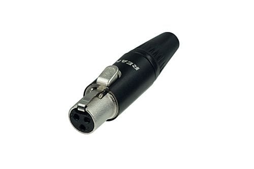 REAN RT3FC-B, XLR, svart, sølv, sink, gull, 5 A, -30 - 85 °C