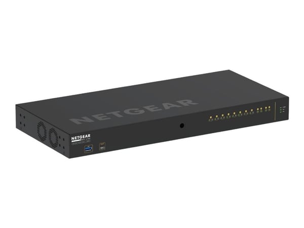NETGEAR AV Line M4250-10G2F-PoE+ - Switch - L3 - Administrerad - 10 x 10/100/1000 (8 PoE+) + 2 x Gigabit SFP - sida till sida luftflöde - rackmonte...