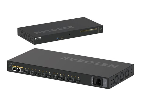 NETGEAR AV Line M4250-16XF - Switch - L3 - Styrt - 16 x 10 Gigabit SFP+ - side til side-luftflyt - rackmonterbar