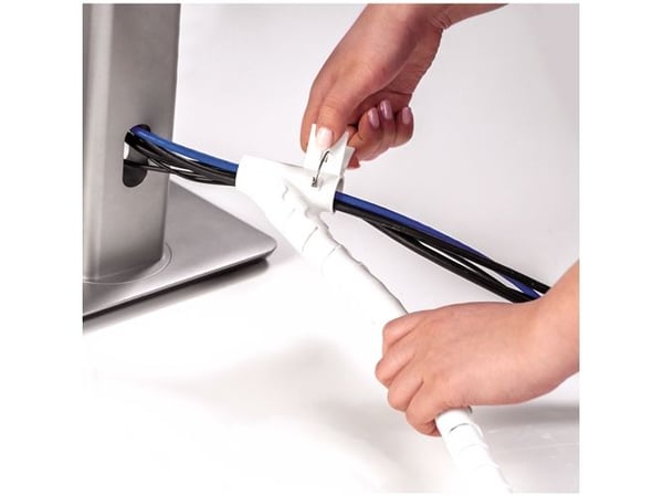 Fellowes CableZip, Fleksrør, Gulv, Plast, Hvit
