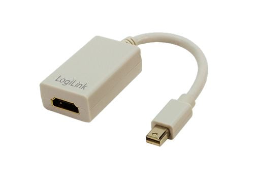 LogiLink Mini DisplayPort / HDMI-sovitin, 0,1 m, HDMI Type A (Standard), Mini DisplayPort, Hanstik, Hunstik, Grå
