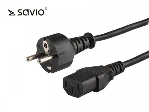 SAVIO CL-138 - Strømkabel - 2-polet (han) til IEC 60320 C13 - 250 V - 3 A - 1.8 m - lajiteltu
