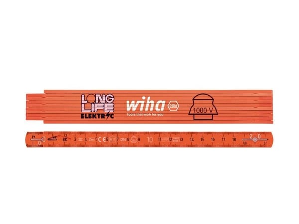 Wiha elektriker tommestok Longlife® 2m, m.indbygget ledningsholder