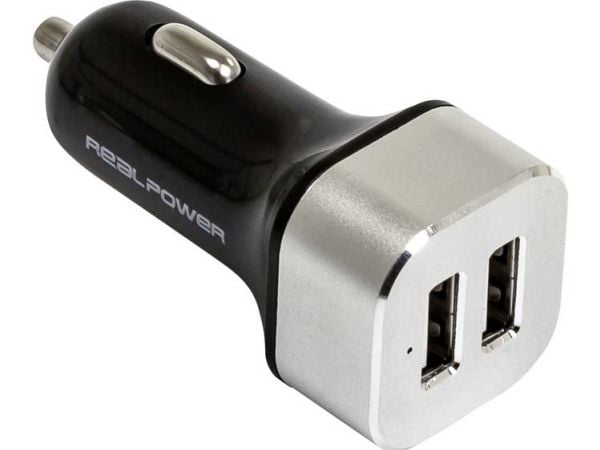 RealPower 176635, Auto, AC, 5 V, Musta, Hopea