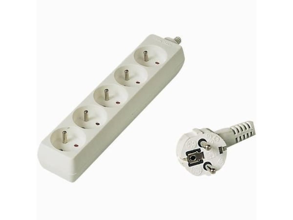 PremiumCord PP5-03, 3 m, Tyyppi E / F, Valkoinen, 5 AC-pistorasia(a), 250 V, 10 A PremiumCord PP5-03, 3 m, Tyyppi E / F, Valkoinen, 5 AC-pistorasia(a), 250 V, 10 A
