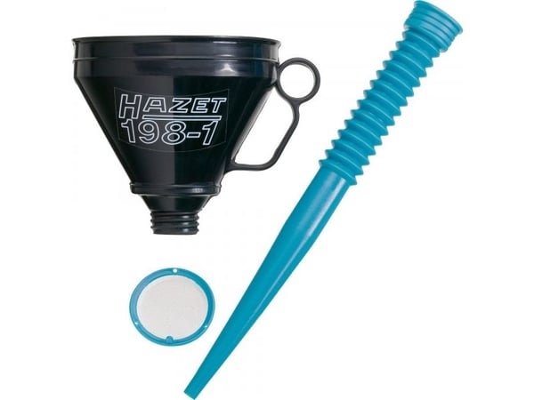 HAZET 198-1, Svart, Blå, Polypropylen (PP), Rustfritt stål, Motorolje, Drivstoff, 16,5 cm, 480 mm, 146 g