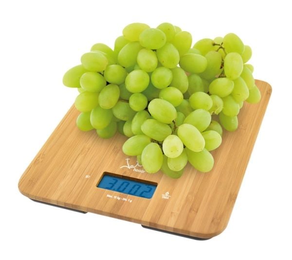 JATA 720, Elektronisk kjøkkenvekt, 15 kg, 1 g, Bamboo, Bamboo, LCD