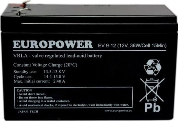 Europower akku EV 12V 9Ah