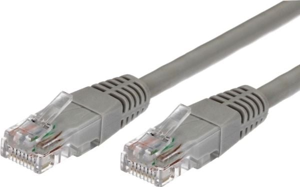Cat.5e RJ45 UTP koppar patchcord 5m grå