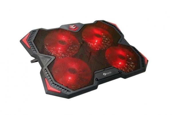 C-TECH Zefyros, 43,9 cm (17.3"), 4 stykker, 14 cm, 900 RPM, Svart, Rød