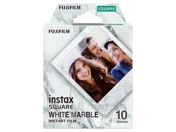 Fujifilm Instax Square White Marble - Hurtigvirkende fargefilm - 10 eksponeringer