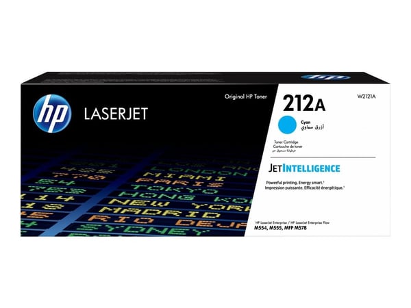 HP 212A - Cyan - original - LaserJet - tonerpatron (W2121A) - for Color LaserJet Enterprise M555, MFP M578; LaserJet Enterprise Flow MFP M578