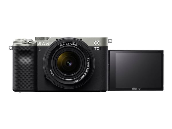 Sony a 7C, 24,2 MP, 6000 x 4000 pikseliä, CMOS, 4K Ultra HD, Kosketusnäyttö, Musta, Hopea