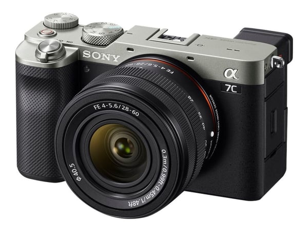 Sony a 7C, 24,2 MP, 6000 x 4000 pikseliä, CMOS, 4K Ultra HD, Kosketusnäyttö, Musta, Hopea