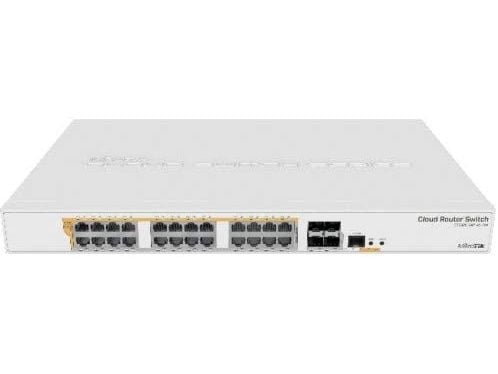 MikroTik Cloud Router Switch CRS328-24P-4S+RM - Switch - L3 - Styrt - 24 x 10/100/1000 (PoE) + 4 x 10 Gigabit SFP+ - rackmonterbar - PoE+ (450 W)