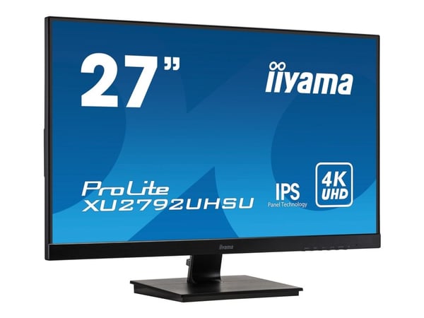 iiyama ProLite XU2792UHSU-B1 - LED-skjerm - 27" - 3840 x 2160 4K @ 60 Hz - IPS - 300 cd/m² - 1000:1 - 4 ms - HDMI, DVI, DisplayPort - høyttalere