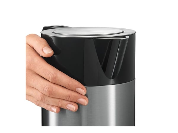 Bosch TWK7203, 1,7 L, 1850 W, Musta, Ruostumaton teräs, Ruostumaton teräs, Säädettävä termostaatti, Veden tason ilmaisin