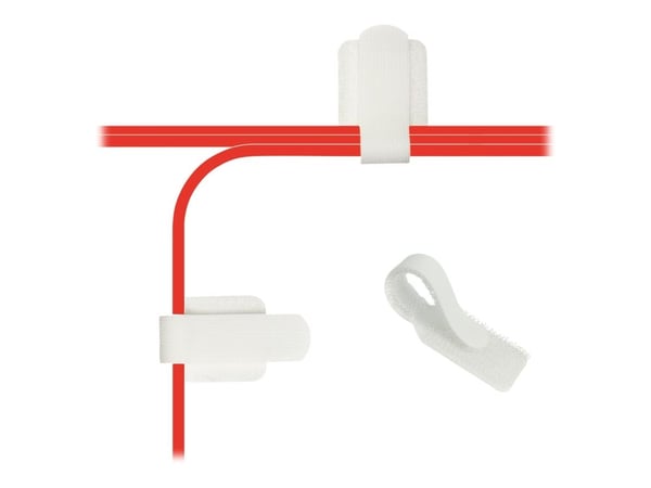 LTC PRO Wall - Kabelhållare - bordsmontering, väggmontering - 9 cm - vit (paket om 50)