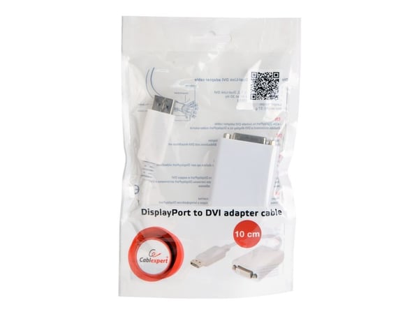 Cablexpert - Video adapter - dobbeltlenke - DisplayPort hann til DVI-I hunn - 10 cm - hvit - 4K-støtte