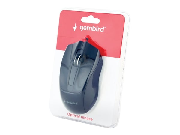 Gembird MUS-3B-01 - Mus - optisk - 3 knappar - kabelansluten - USB - svart - blåsa