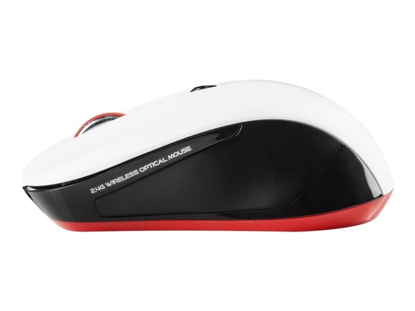 ModeCom MC-WM9.1 - Mus - ergonomisk - optisk - 4 knapper - trådløs - 2.4 GHz - USB trådløs mottaker - svart og hvitt