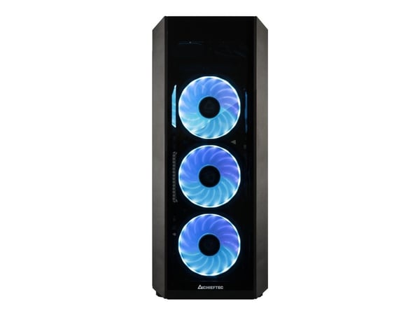 Chieftec Gamer Series SCORPION 3 - Tower - ATX - genomskinlig sidopanel (härdat glas) - ingen strömförsörjning (ATX) - svart - USB/ljud