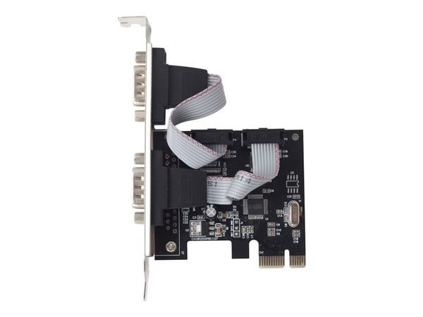 Gembird SPC-22, PCIe, Sarja, Matala profiili, PCIe 1.1, RS-232, Musta