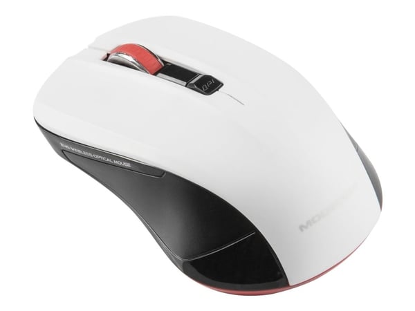 ModeCom MC-WM9.1 - Mus - ergonomisk - optisk - 4 knapper - trådløs - 2.4 GHz - USB trådløs mottaker - svart og hvitt