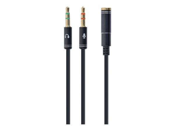 Cablexpert - Audioadapter - 4-polsminijakk hunn til mini-phone stereo 3.5 mm hann - 20 cm - svart