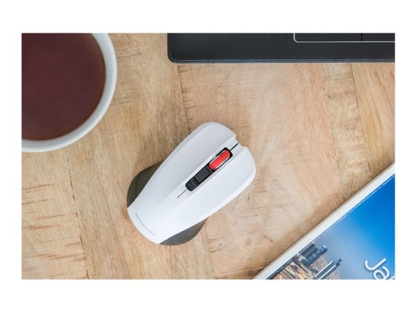 ModeCom MC-WM9.1 - Mus - ergonomisk - optisk - 4 knapper - trådløs - 2.4 GHz - USB trådløs mottaker - svart og hvitt