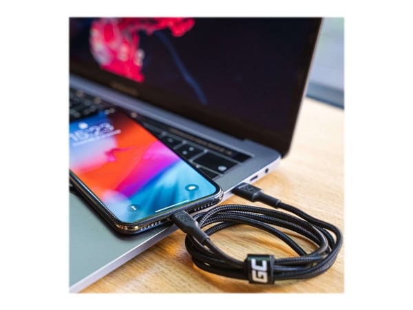 Green Cell KABGC07, 1 m, Lightning, USB C, Uros, Uros, Musta