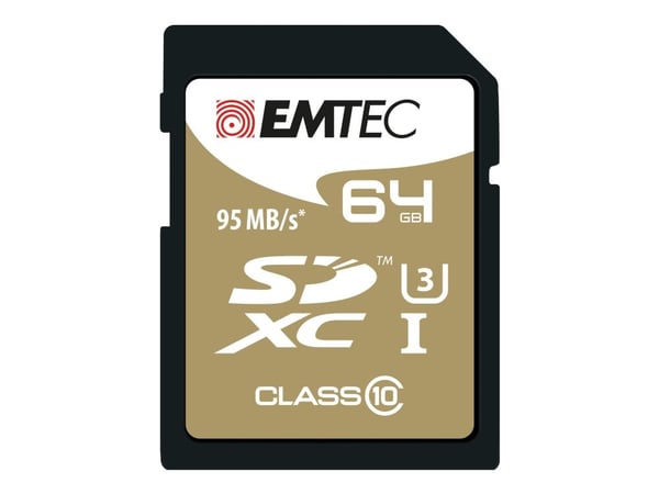 EMTEC SpeedIN' - Flashminnekort - 64 GB - UHS Class 3 / Class10 - SDXC UHS-I