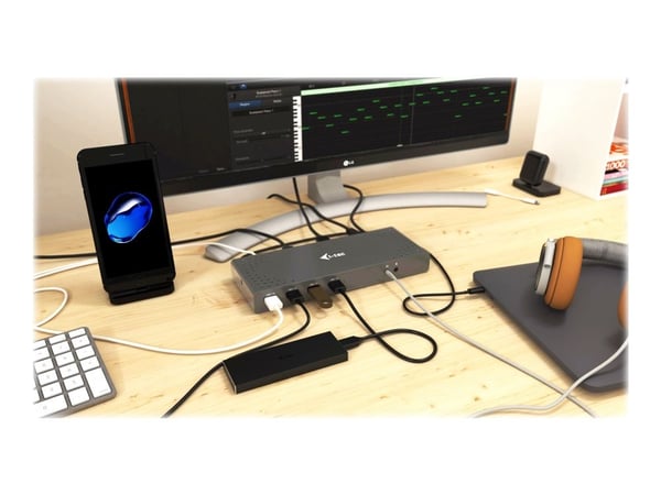 i-Tec USB-C / USB-A 3.0 4K Dual Video Docking Station - Dokkingstasjon - USB-C - 1GbE - Europa