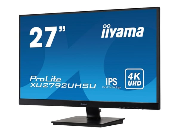 iiyama ProLite XU2792UHSU-B1 - LED-skjerm - 27" - 3840 x 2160 4K @ 60 Hz - IPS - 300 cd/m² - 1000:1 - 4 ms - HDMI, DVI, DisplayPort - høyttalere