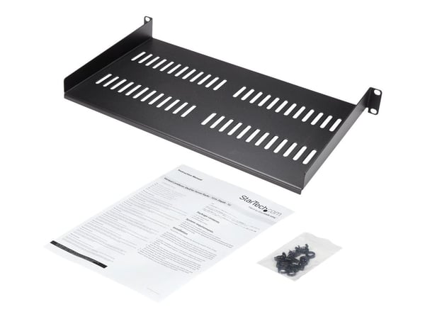 Startech 1U Vented Server Rack Cabinet Shelf, 10in Deep Fixed Cantilever Tray, Rackmount Shelf for 19" AV/Data/Network Equipment Enclosure with Cag...