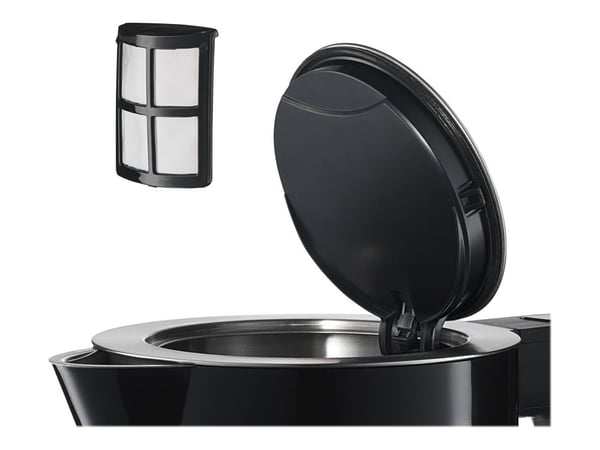 Bosch TWK7203, 1,7 L, 1850 W, Musta, Ruostumaton teräs, Ruostumaton teräs, Säädettävä termostaatti, Veden tason ilmaisin