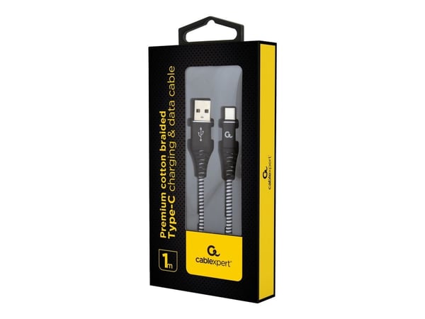 Gembird CC-USB2B-AMCM-1M-BW, 1 m, USB A, USB C, Uros, Uros, Musta, Valkoinen
