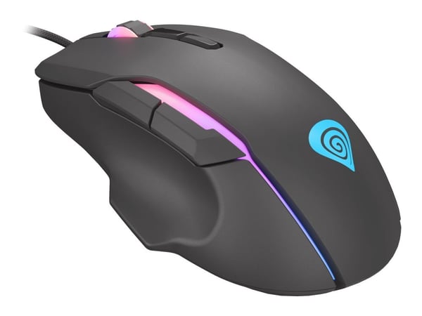 Genesis Xenon 220 - Mus - ergonomisk - optisk - 7 knapper - kablet - USB - svart