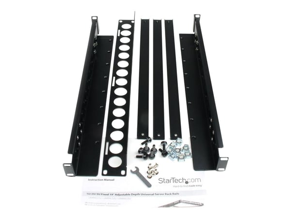 Startech 1U Universal Server Rack Rails - TAA Compliant Adjustable Depth Server Mounting Rails - 19inch Rack Mount Rails (UNIRAILS1U) - Rackskinne ...