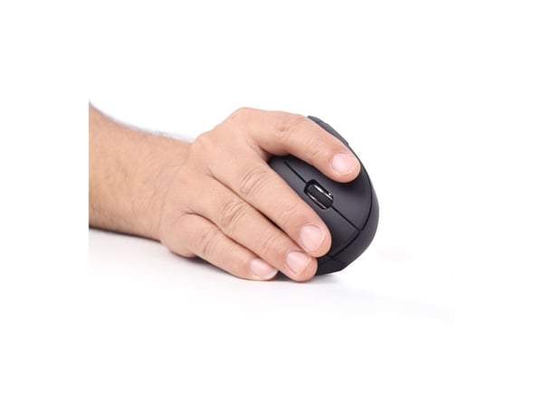 Gembird MUSW-ERGO-01 - Vertikal mus - ergonomisk - høyrehendt - 6 knapper - trådløs - 2.4 GHz - USB trådløs mottaker - svart
