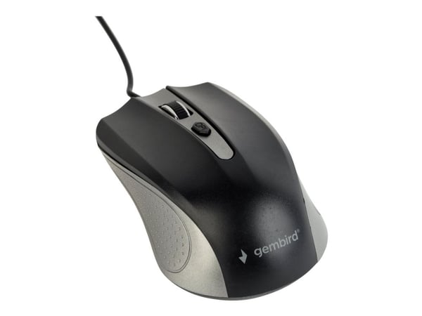 Gembird MUS-4B-01-GB, Oikeakätinen, Optinen, USB A-tyyppi, 1200 DPI, Musta, Harmaa