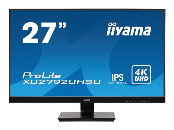 iiyama ProLite XU2792UHSU-B1 - LED-skjerm - 27" - 3840 x 2160 4K @ 60 Hz - IPS - 300 cd/m² - 1000:1 - 4 ms - HDMI, DVI, DisplayPort - høyttalere