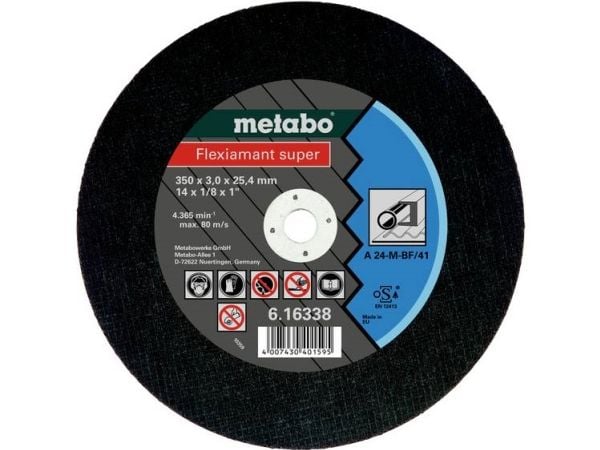 Metabo 616215000, Kutteskive, Stål, 40 cm, Metabo, Flatt senter, 2,54 cm