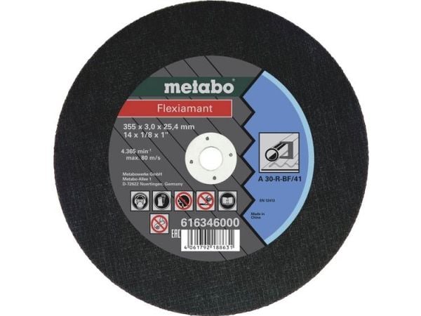 Metabo Flexiamant TF 41 - Skjæreplate - for stål - 355 mm - grovkorn: A30