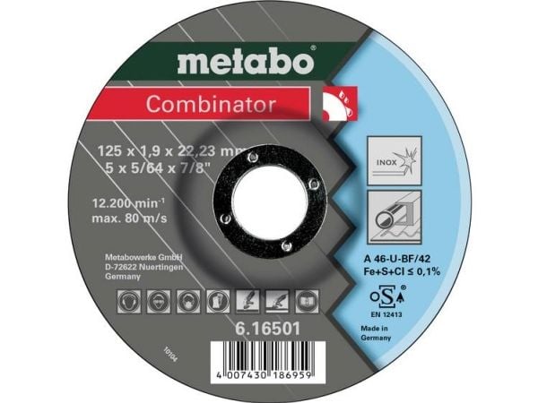 Metabo 616500000, Klippskiva, Nedsänkt i mitten, Stål, Metabo, 2,22 cm, 11,5 cm