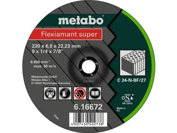 Metabo 616731000, Kutteskive, Nedtrykket senter, Stein, Metabo, 2,22 cm, 12,5 cm