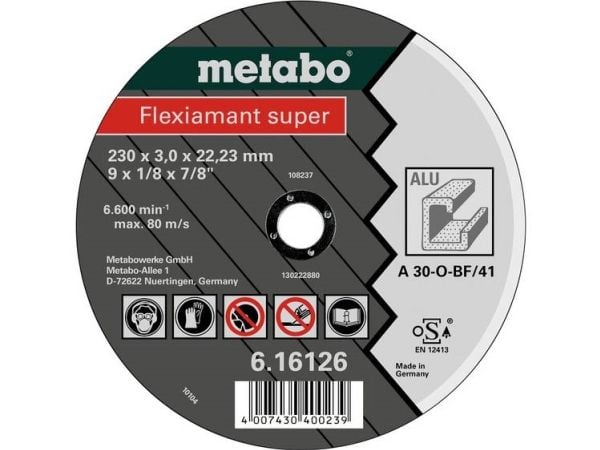 Metabo 616752000, Kutteskive, Aluminium, 12,5 cm, Metabo, Nedtrykket senter, 2,22 cm