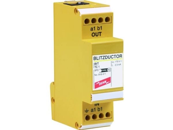 DEHN BVT TC 1, 130 V, 0,2 A, Gult, Termoplast, 27 mm, 58 mm