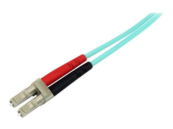 Startech Aqua OM4 Duplex Multimode Fiber - 2m / 6 ft - 100 Gb - 50/125 - OM4 Fiber - LC to LC Fiber Patch Cable (450FBLCLC2) - Nettverkskabel - LC ...